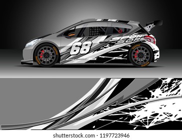 Car wrap design vector. Graphic abstract stripe racing background kit designs for wrap vehicle, race car, rally, adventure and livery