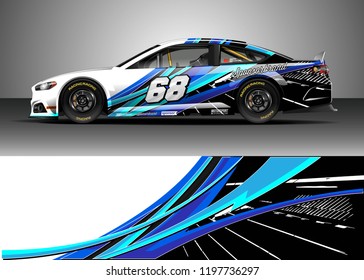 Car wrap design vector. Graphic abstract stripe racing background kit designs for wrap vehicle, race car, rally, adventure and livery