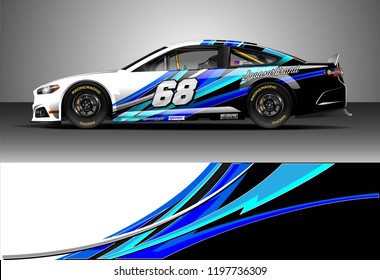 Car wrap design vector. Graphic abstract stripe racing background kit designs for wrap vehicle, race car, rally, adventure and livery