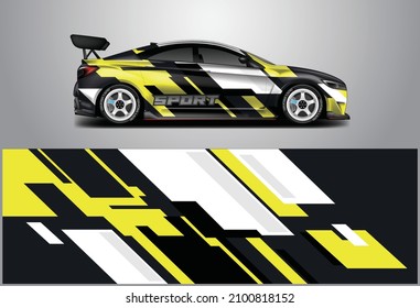 Car Wrap Design Vector Graphic , Racing Background Designs For Vehicle, Rally, Car Race.