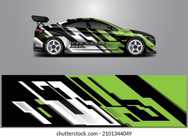 Vektorgrafik für Autoverleih. Grafischer abstrakter Rennhintergrund für Fahrzeug, Rennwagen, Rallye, Drift . Druckdatei bereit