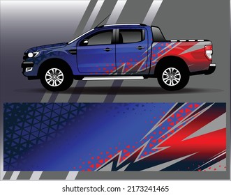 Car wrap design vector. Graphic abstract stripe racing background kit designs for wrap vehicle, race car, rally, adventure and livery