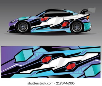 Car wrap design vector. Graphic abstract stripe racing background kit designs for wrap vehicle  race car  rally  adventure and livery