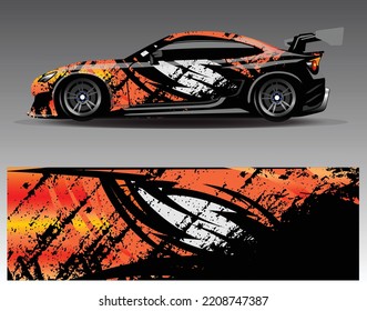 Vector de diseño de ajuste de coches. Diseños gráficos abstractos de banda de fondo de carreras de carreras para envolver la aventura y la liviandad de carreras de coches de carreras de vehículos