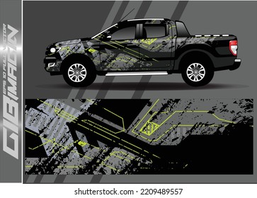 Vector de diseño de ajuste de coches. Diseños gráficos abstractos de banda de fondo de carreras de carreras para envolver la aventura y la liviandad de carreras de coches de carreras de vehículos