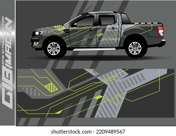 Car wrap design vector. Graphic abstract stripe racing background kit designs for wrap vehicle race car rally adventure and livery