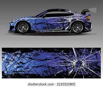 Vector de diseño de ajuste de coches. Diseños gráficos abstractos de banda de fondo de carreras de carreras para envolver la aventura y la liviandad de carreras de coches de carreras de vehículos