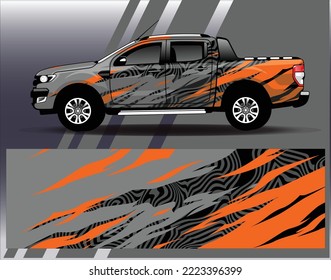 Car wrap design vector. Graphic abstract stripe racing background kit designs for wrap vehicle race car rally adventure and livery