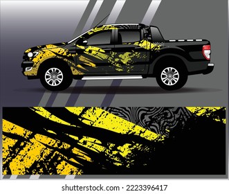 Car wrap design vector. Graphic abstract stripe racing background kit designs for wrap vehicle race car rally adventure and livery