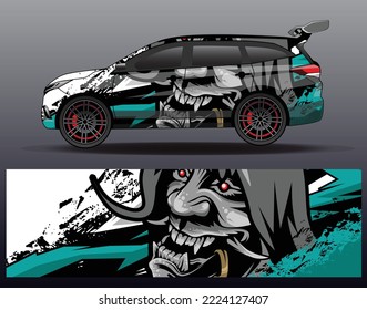 Vector de diseño de ajuste de coches. Diseños gráficos abstractos de banda de fondo de carreras de carreras para envolver la aventura y la liviandad de carreras de coches de carreras de vehículos