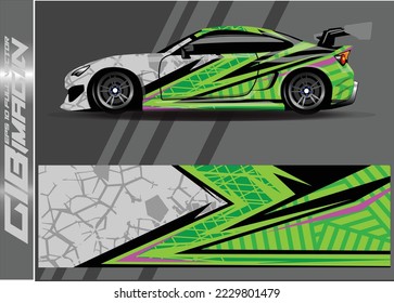 Vector de diseño de ajuste de coches. Diseños gráficos abstractos de banda de fondo de carreras de carreras para envolver la aventura y la liviandad de carreras de coches de carreras de vehículos