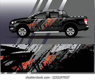 Vector de diseño de ajuste de coches. Diseños gráficos abstractos de banda de fondo de carreras de carreras para envolver la aventura y la liviandad de carreras de coches de carreras de vehículos