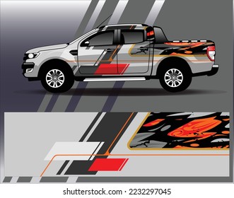Car wrap design vector. Graphic abstract stripe racing background kit designs for wrap vehicle race car rally adventure and livery