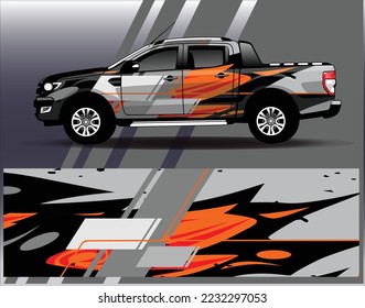 Car wrap design vector. Graphic abstract stripe racing background kit designs for wrap vehicle race car rally adventure and livery