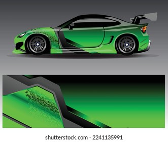 Car wrap design vector. Graphic abstract stripe racing background kit designs for wrap vehicle  race car  rally  adventure and livery