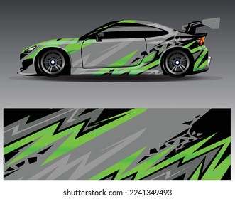 Vector de diseño de ajuste de coches. Diseños gráficos abstractos de banda de fondo de carreras de carreras para envolver la aventura y la liviandad de carreras de coches de carreras de vehículos