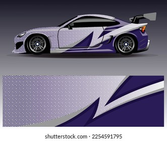 Vector de diseño de ajuste de coches. Diseños gráficos abstractos de banda de fondo de carreras de carreras para envolver la aventura y la liviandad de carreras de coches de carreras de vehículos