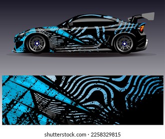 Car wrap design vector. Graphic abstract stripe racing background kit designs for wrap vehicle  race car  rally  adventure and livery