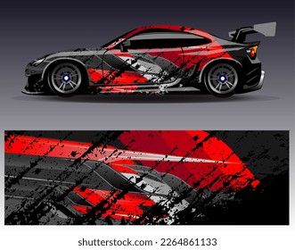 Vector de diseño de ajuste de coches. Diseños gráficos abstractos de banda de fondo de carreras de carreras para envolver la aventura y la liviandad de carreras de coches de carreras de vehículos