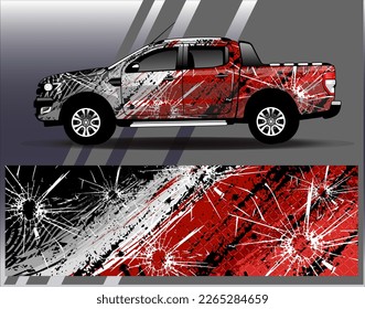 Car wrap design vector. Graphic abstract stripe racing background kit designs for wrap vehicle  race car  rally  adventure and livery