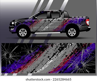 Car wrap design vector. Graphic abstract stripe racing background kit designs for wrap vehicle  race car  rally  adventure and livery