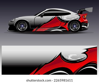 Car wrap design vector. Graphic abstract stripe racing background kit designs for wrap vehicle  race car  rally  adventure and livery