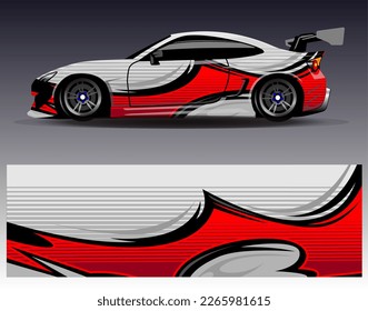 Car wrap design vector. Graphic abstract stripe racing background kit designs for wrap vehicle  race car  rally  adventure and livery