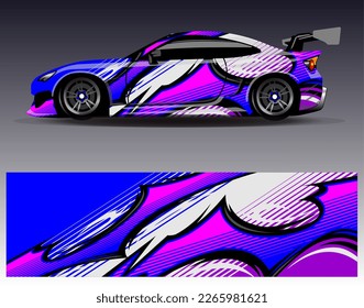 Car wrap design vector. Graphic abstract stripe racing background kit designs for wrap vehicle  race car  rally  adventure and livery