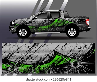 Car wrap design vector. Graphic abstract stripe racing background kit designs for wrap vehicle  race car  rally  adventure and livery