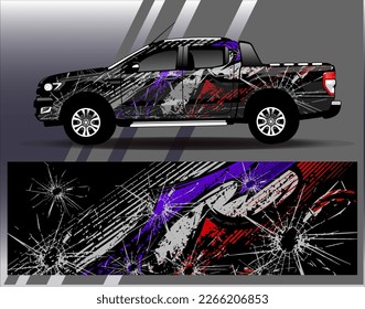 Car wrap design vector. Graphic abstract stripe racing background kit designs for wrap vehicle  race car  rally  adventure and livery