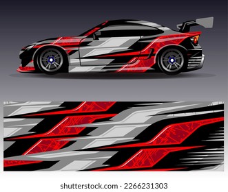 Vector de diseño de ajuste de coches. Diseños gráficos abstractos de banda de fondo de carreras de carreras para envolver la aventura y la liviandad de carreras de coches de carreras de vehículos