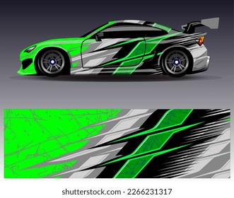 Car wrap design vector. Graphic abstract stripe racing background kit designs for wrap vehicle  race car  rally  adventure and livery