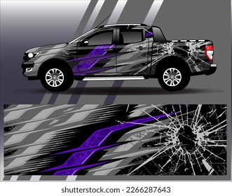 Car wrap design vector. Graphic abstract stripe racing background kit designs for wrap vehicle  race car  rally  adventure and livery