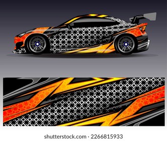 Car wrap design vector. Graphic abstract stripe racing background kit designs for wrap vehicle race car rally adventure and livery