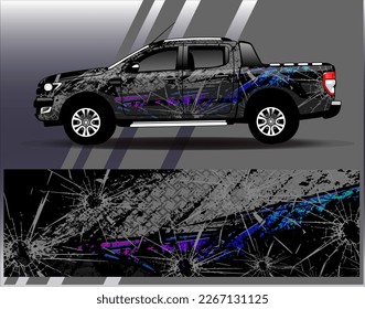 Car wrap design vector. Graphic abstract stripe racing background kit designs for wrap vehicle  race car  rally  adventure and livery