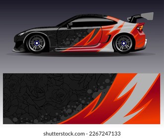 Vector de diseño de ajuste de coches. Diseños gráficos abstractos de banda de fondo de carreras de carreras para envolver la aventura y la liviandad de carreras de coches de carreras de vehículos