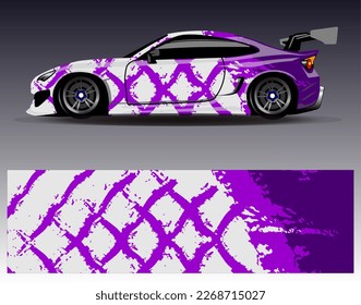 Car wrap design vector. Graphic abstract stripe racing background kit designs for wrap vehicle  race car  rally  adventure and livery