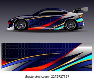 Vector de diseño de ajuste de coches. Diseños gráficos abstractos de banda de fondo de carreras de carreras para envolver la aventura y la liviandad de carreras de coches de carreras de vehículos
