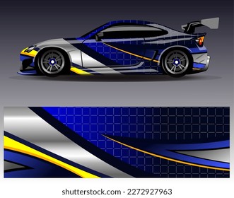 Car wrap design vector. Graphic abstract stripe racing background kit designs for wrap vehicle  race car  rally  adventure and livery