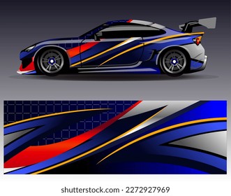 Car wrap design vector. Graphic abstract stripe racing background kit designs for wrap vehicle  race car  rally  adventure and livery
