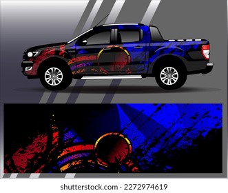 Car wrap design vector. Graphic abstract stripe racing background kit designs for wrap vehicle  race car  rally  adventure and livery