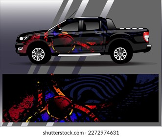 Vector de diseño de ajuste de coches. Diseños gráficos abstractos de banda de fondo de carreras de carreras para envolver la aventura y la liviandad de carreras de coches de carreras de vehículos