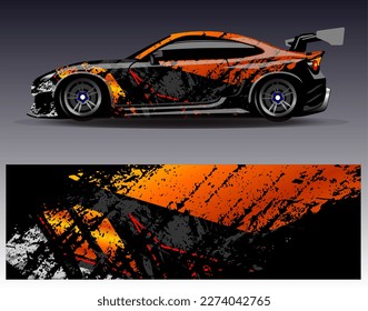 Vector de diseño de ajuste de coches. Diseños gráficos abstractos de banda de fondo de carreras de carreras para envolver la aventura y la liviandad de carreras de coches de carreras de vehículos