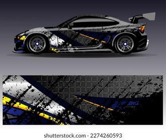 Vector de diseño de ajuste de coches. Diseños gráficos abstractos de banda de fondo de carreras de carreras para envolver la aventura y la liviandad de carreras de coches de carreras de vehículos
