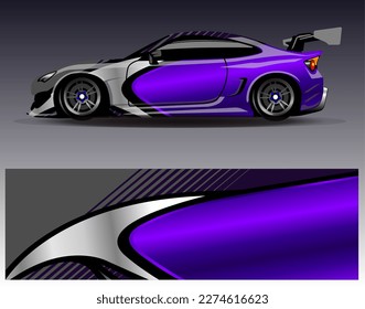 Car wrap design vector. Graphic abstract stripe racing background kit designs for wrap vehicle  race car  rally  adventure and livery