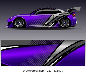Car wrap design vector. Graphic abstract stripe racing background kit designs for wrap vehicle  race car  rally  adventure and livery