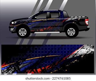 Car wrap design vector. Graphic abstract stripe racing background kit designs for wrap vehicle  race car  rally  adventure and livery