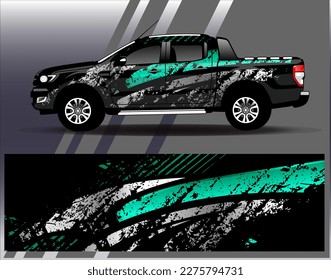 Car wrap design vector. Graphic abstract stripe racing background kit designs for wrap vehicle  race car  rally  adventure and livery