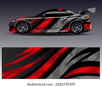 Vector de diseño de ajuste de coches. Diseños gráficos abstractos de banda de fondo de carreras de carreras para envolver la aventura y la liviandad de carreras de coches de carreras de vehículos