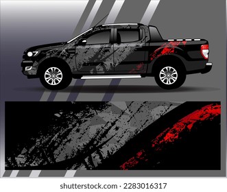 Car wrap design vector. Graphic abstract stripe racing background kit designs for wrap vehicle  race car  rally  adventure and livery